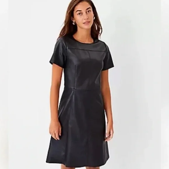 green emerald velvet dress PRETTY WILD FIT AND FLARE FAUX LEATHER MINI DRESS – AKIRA main image 1